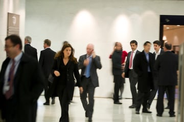 People on the move in a financial institution